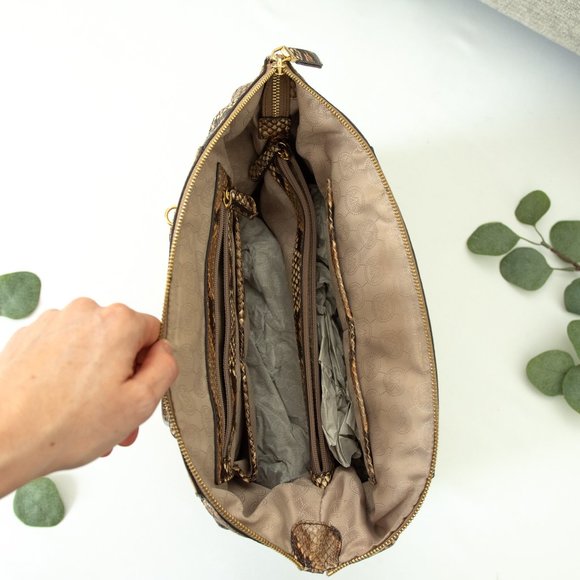 Michael Kors Python Embossed Leather Selma Tote - Picture 9 of 11